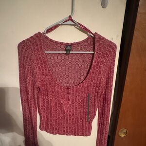 Wild Fable Ribbed Pink Long Sleeve Sweater